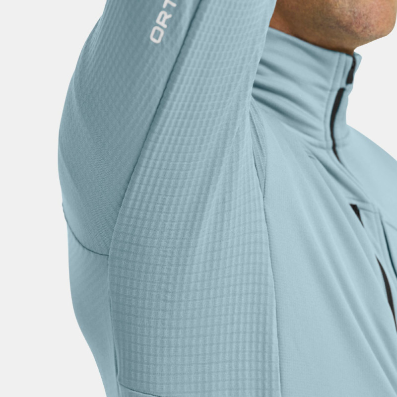 Pánska mikina Ortovox FLEECE GRID JACKET  - tmavo modrá