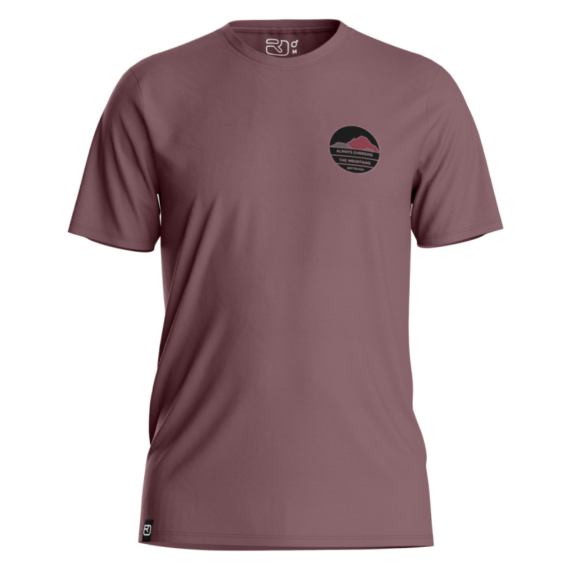 Pánske funkčné tričko Ortovox 120 COOL TEC CHOOSE MTN TS  - vínová