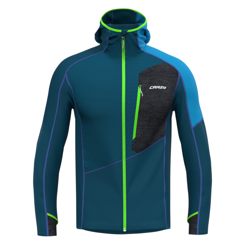 Pánska mikina Crazy TRAVERSE  - petrolejová