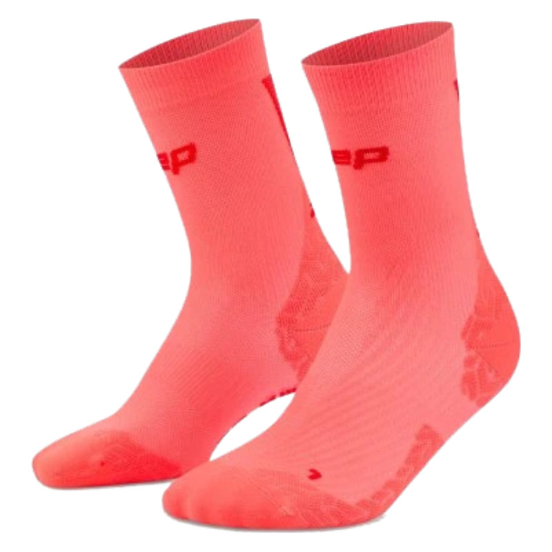 Dámske bežecké ponožky CEP RUN ULTRALIGHT 4.0 MID CUT  - svetlo ružová