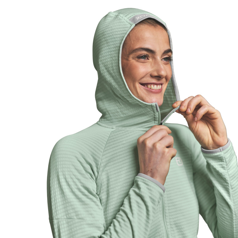 Dámská mikina Ortovox FLEECE LIGHT GRID HOODY  - světle růžová