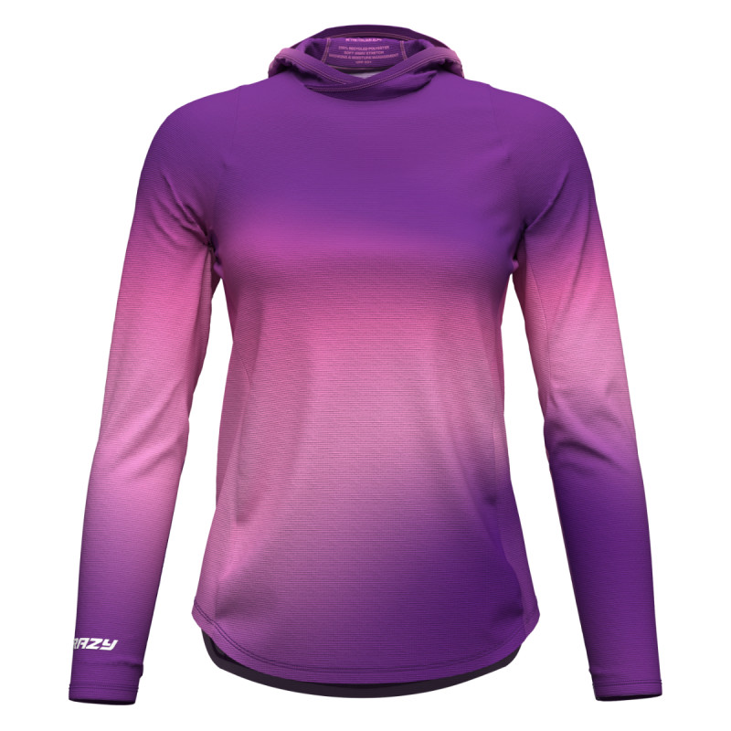 Dámské funkční tričko Crazy SUN HOODIE  - růžová
