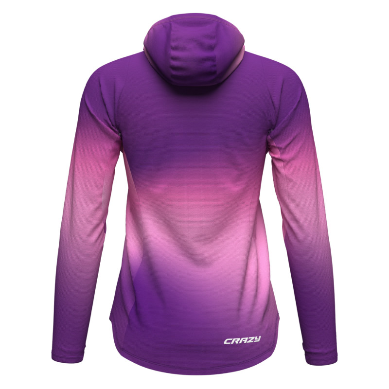 Dámské funkční tričko Crazy SUN HOODIE  - růžová