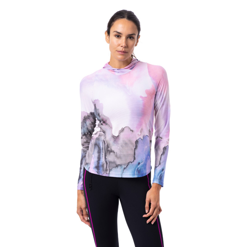 Dámské funkční tričko Crazy SUN HOODIE  - růžová