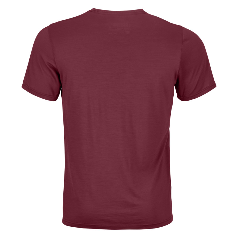 Pánské funkční tričko Ortovox 120 COOL TEC MTN STRIPE TS  - červená