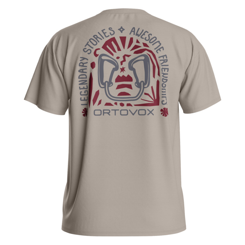 Pánské funkční tričko Ortovox 150 COOL CLIMBING VIBES TS  - světle šedá