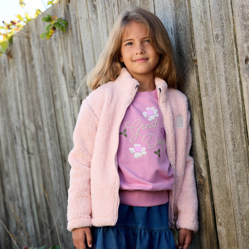 Dívčí mikina Lego Wear LWSIAN 201 - TEDDY JACKET  - světle růžová