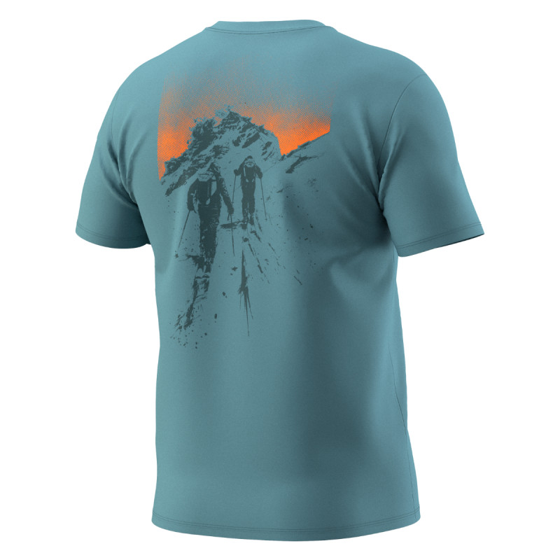 Pánske tričko Dynafit BACK GRAPHIC COTTON T-SHIRT  - svetlo modrá