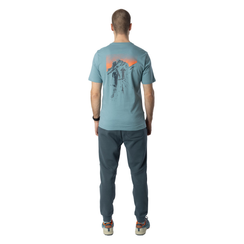 Pánske tričko Dynafit BACK GRAPHIC COTTON T-SHIRT  - svetlo modrá