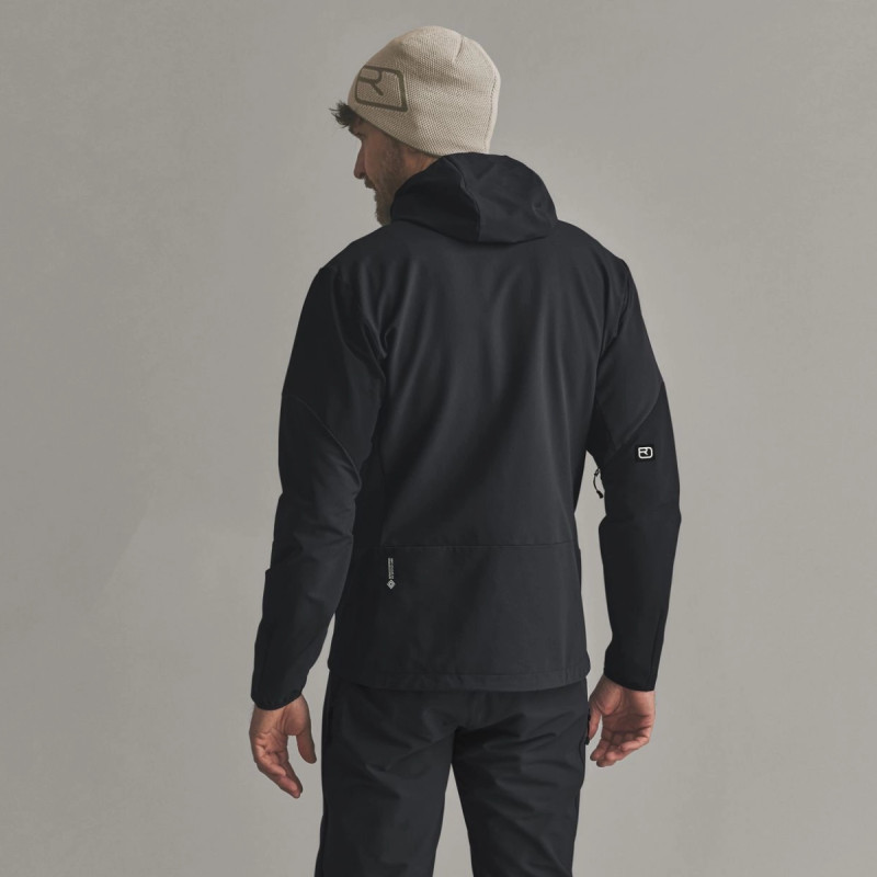 Pánska bunda Ortovox ORTLER SOFTSHELL PLUS JACKET  - čierna