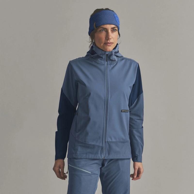 Dámska bunda Ortovox ORTLER SOFTSHELL PLUS JACKET  - modrá