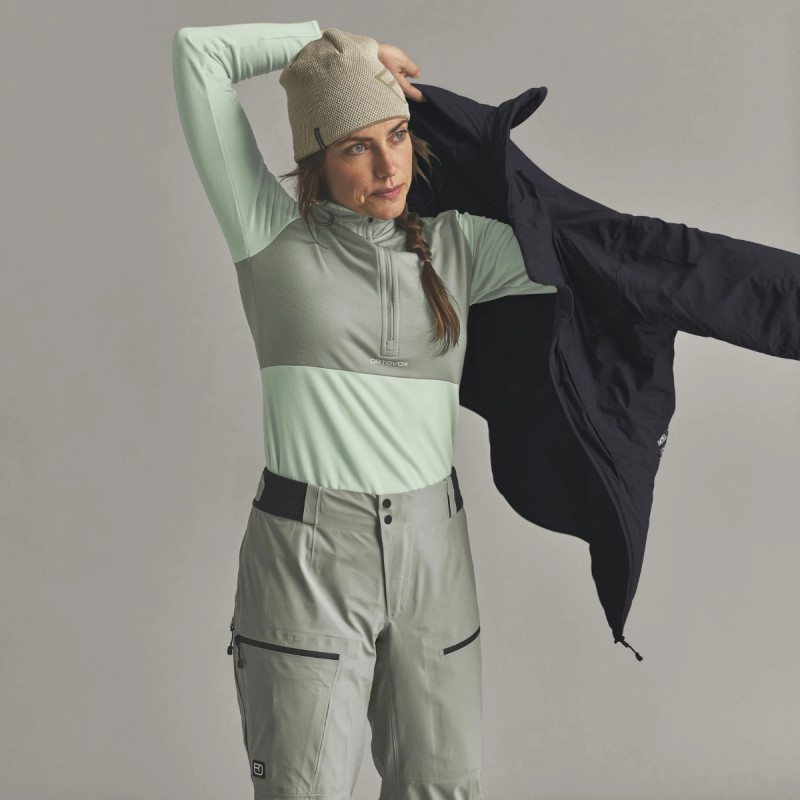 Dámska bunda Ortovox ORTLER METALWOOL 60 REV JACKET  - čierna