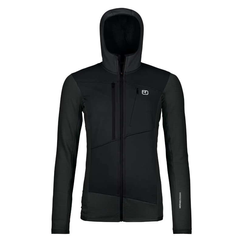Dámska mikina Ortovox FLEECE GRID HOODY  - čierna