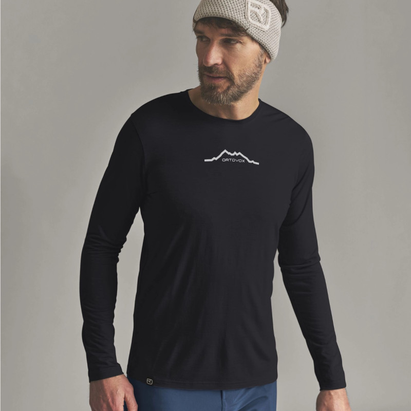 Pánske funkčné tričko Ortovox 150 COOL MOUNTAIN LS  - čierna