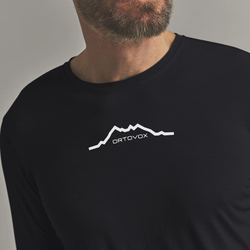 Pánske funkčné tričko Ortovox 150 COOL MOUNTAIN LS  - čierna
