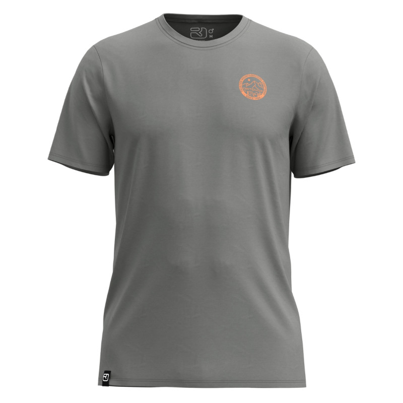 Pánské funkční tričko Ortovox 185 MERINO MTN BADGE TS  - šedá