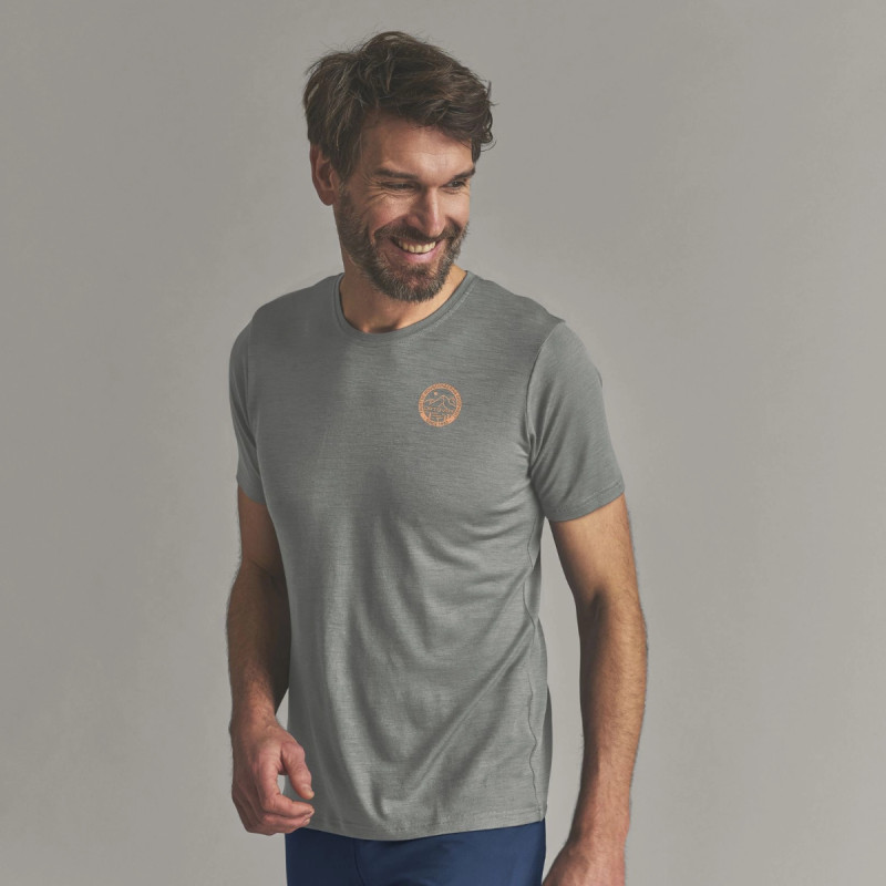 Pánské funkční tričko Ortovox 185 MERINO MTN BADGE TS  - šedá
