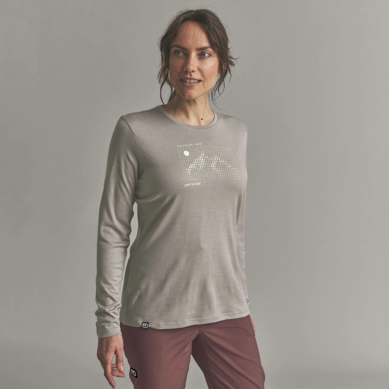 Dámské funkční tričko Ortovox 185 MERINO SUNRISE LS  - světle hnědá