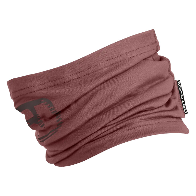 Nákrčník Ortovox 120 COOL TEC LOGO  - tmavě růžová
