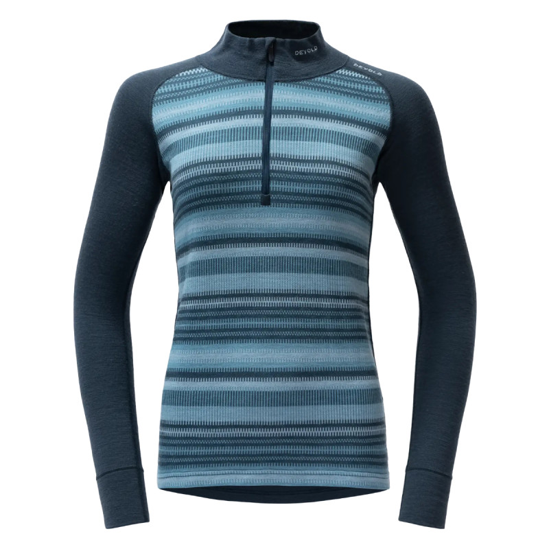 Dámske funkčné tričko Devold SIGNATURE MERINO 230 ZIP  - modrá