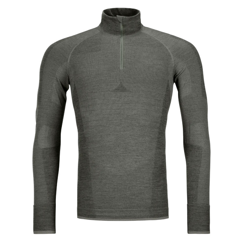 Pánske funkčné tričko Ortovox 230 COMPETITION ZIP NECK  - tmavo zelená