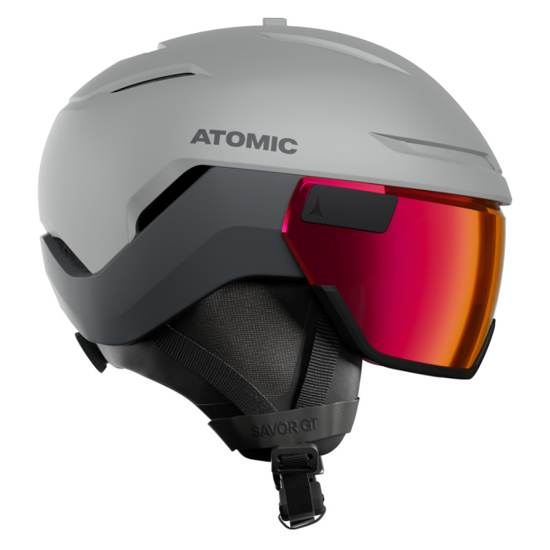 Lyžařská helma Atomic SAVOR GT VISOR HD  - světle šedá