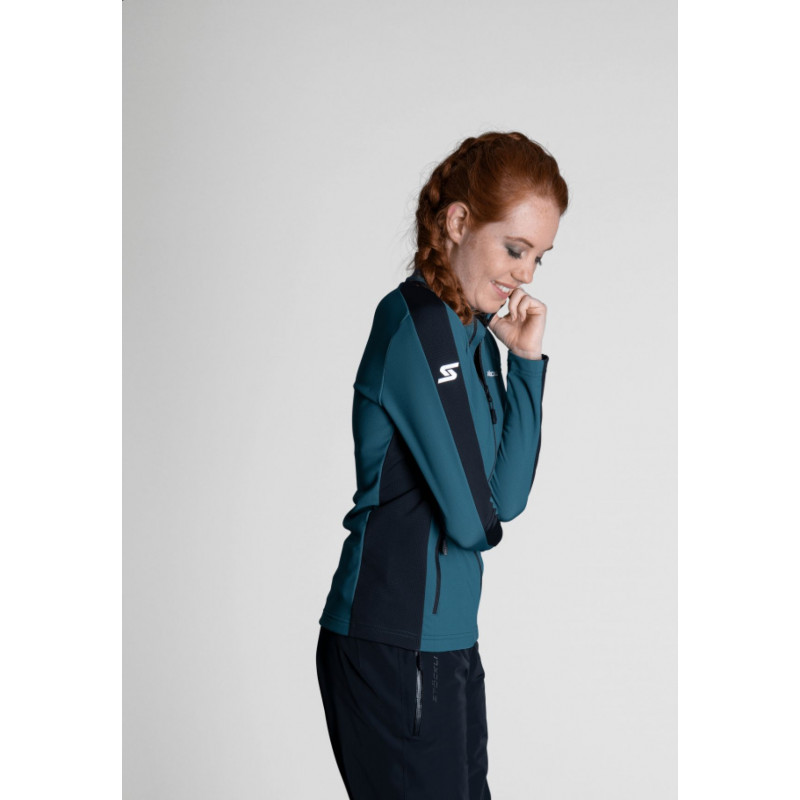 Dámska lyžiarská mikina Stöckli TECHNOSTRETCH  - petrolejová