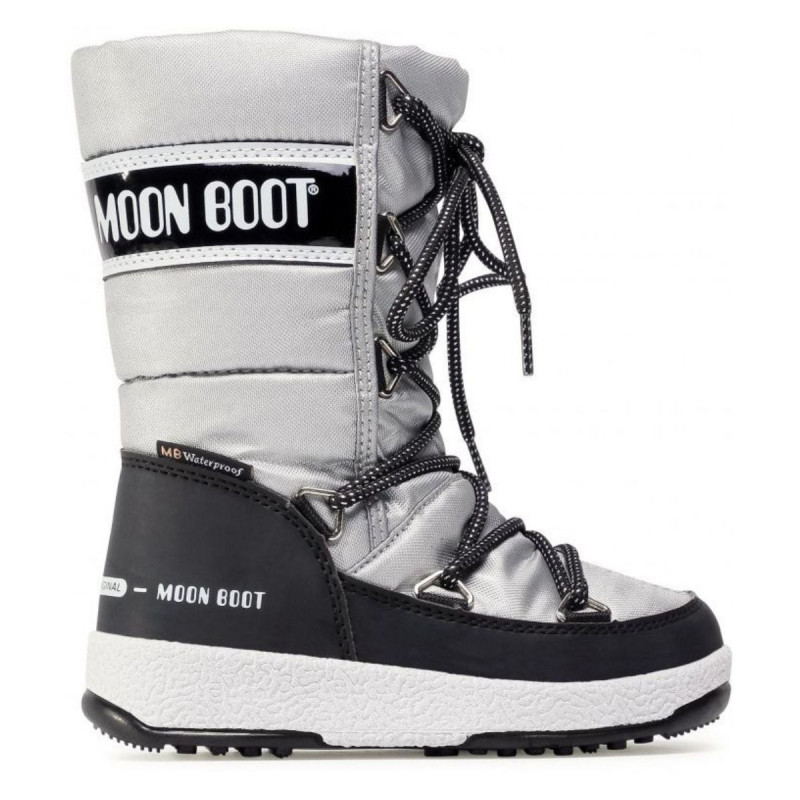Detské snehule Moon Boot JR GIRL QUILTED WP  - strieborná