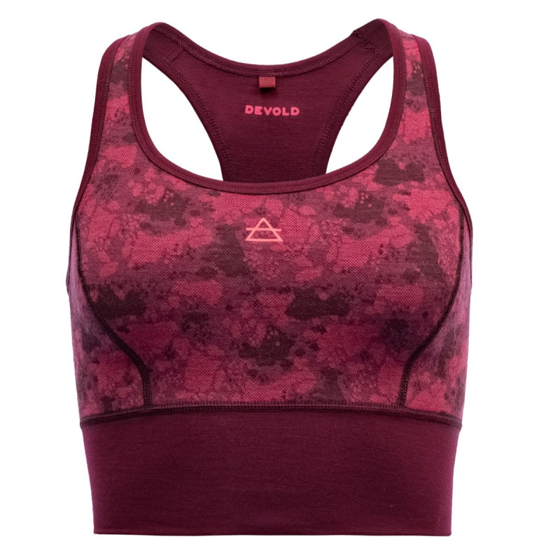 Dámska funkčná podprsenka Devold KVITEGGA TOP  - vínová