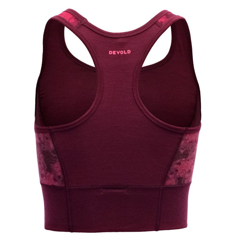 Dámska funkčná podprsenka Devold KVITEGGA TOP  - vínová