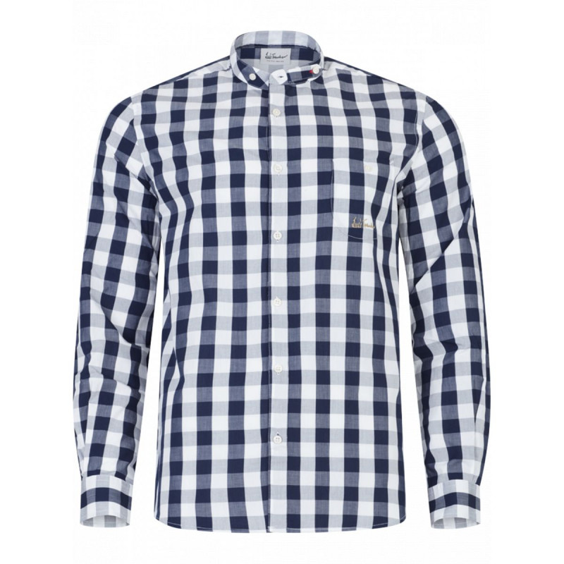 Pánska košeľa Luis Trenker LUBERNET VICHY GROSS  - tmavo modrá