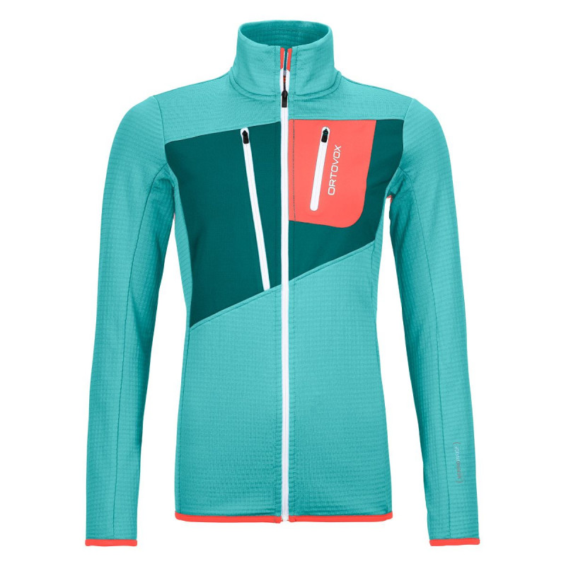 Dámska mikina Ortovox FLEECE GRID JACKET  - svetlo modrá