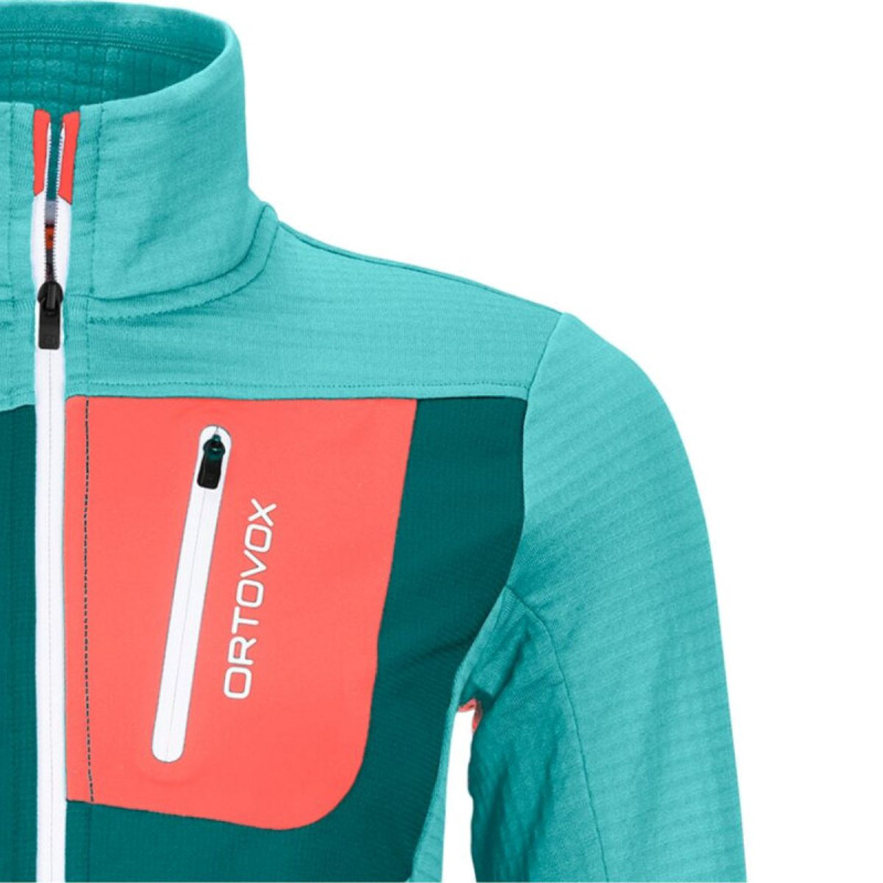 Dámska mikina Ortovox FLEECE GRID JACKET  - svetlo modrá