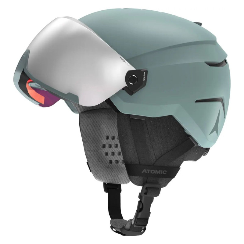 Dětská lyžařská helma Atomic SAVOR VISOR JR  - světle zelená