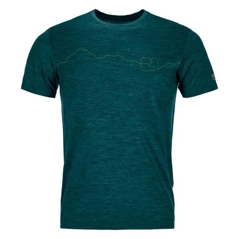 Pánske funkčné tričko Ortovox 150 COOL MOUNTAIN SHORT SLEEVE  - tmavo zelená