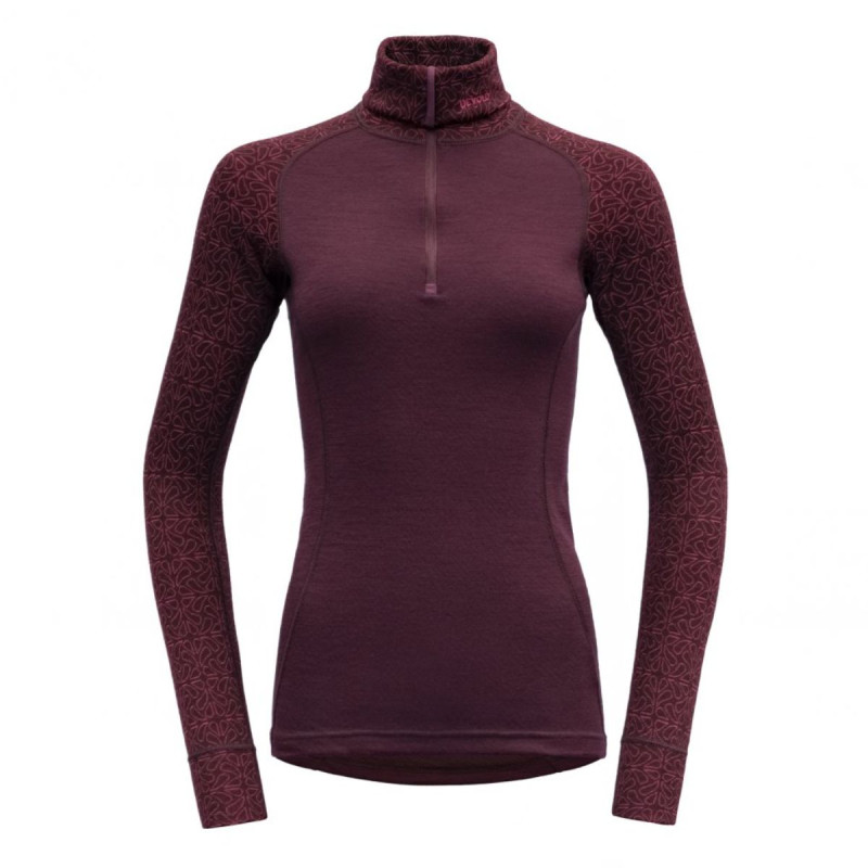 Dámské funkční tričko Devold DUO ACTIVE SHIRT NECK  - vínová