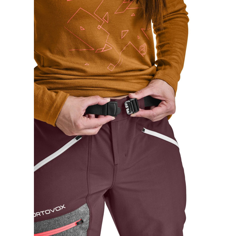 Dámske nohavice Ortovox CEVEDALE PANTS  - vínová
