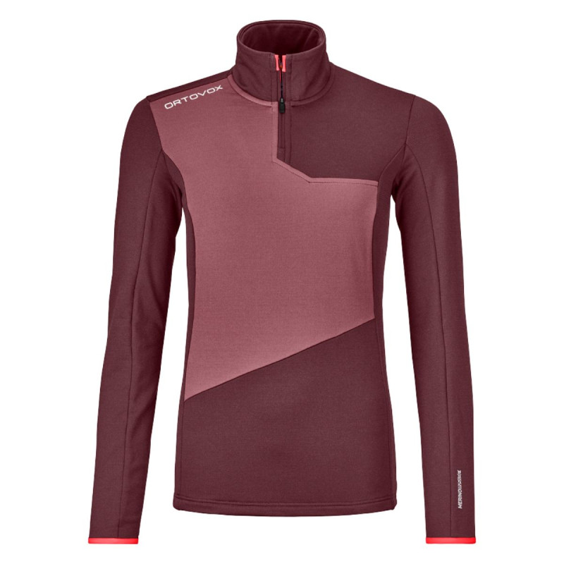 Dámska mikina Ortovox FLEECE LIGHT ZIP  - vínová