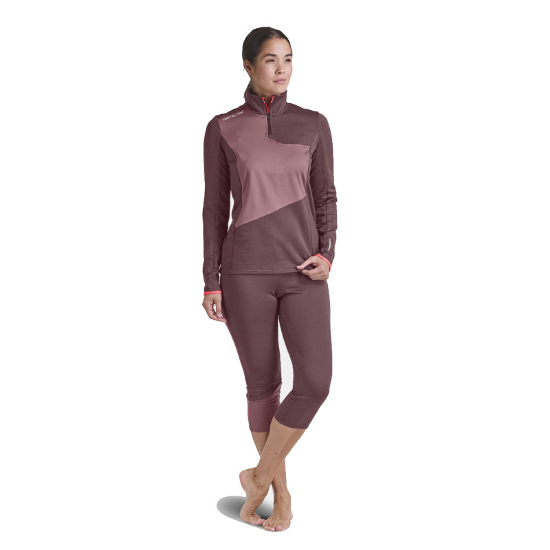 Dámska mikina Ortovox FLEECE LIGHT ZIP  - vínová