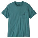Pánske tričko Patagonia FLYING FISH TIDES ORGANIC POCKET T-SHIRT  - petrolejová