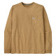 Pánske tričko Patagonia LONG-SLEEVED SHOP STICKER POCKET RESPONSIBILI-TEE  - svetlo hnedá