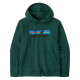 Pánska mikina Patagonia P-6 LOGO UPRISAL HOODY  - tmavo zelená